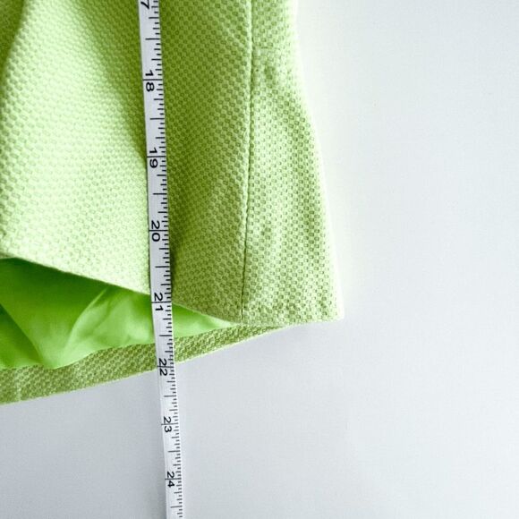 Laure Petite Womens Blazer Button Front 3/4 Sleeve Cropped Neon Green Size 8 - Picture 6 of 7